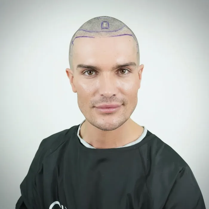 Koen Pieter, voor de haartransplantatie